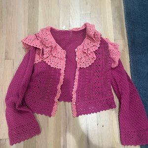 LoveShackFancy cropped cardigan. Size small. Good condition.